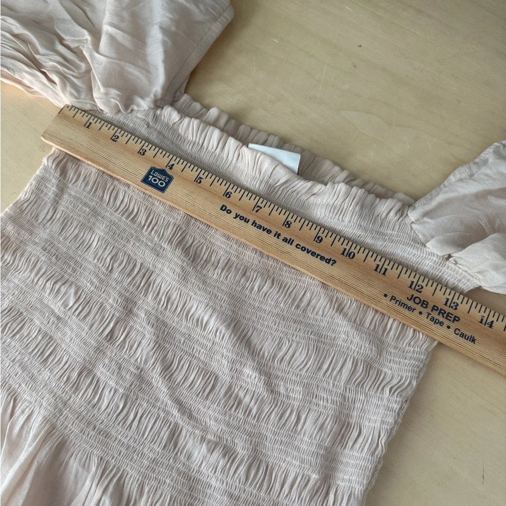 Cream Smocked Off-Shoulder Top - Picture 4 of 5